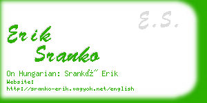 erik sranko business card